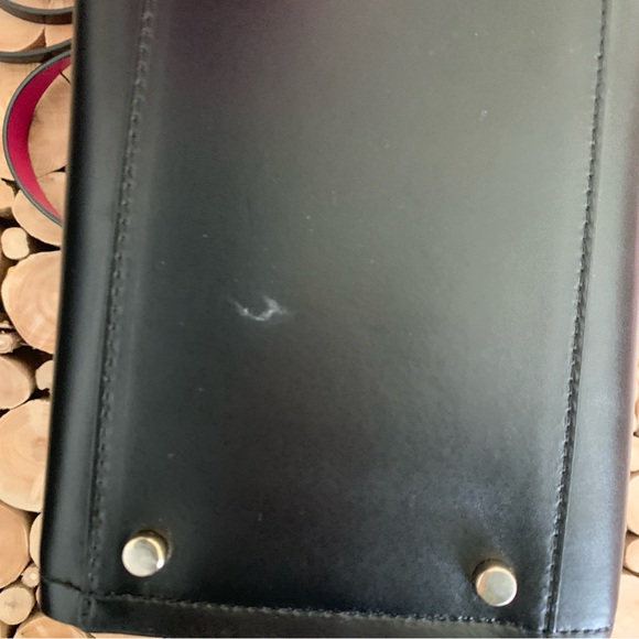 Kate Spade Black Sweetheart Pink Kyra Arbour Hill Leather Tote Bag - Picture 14 of 14